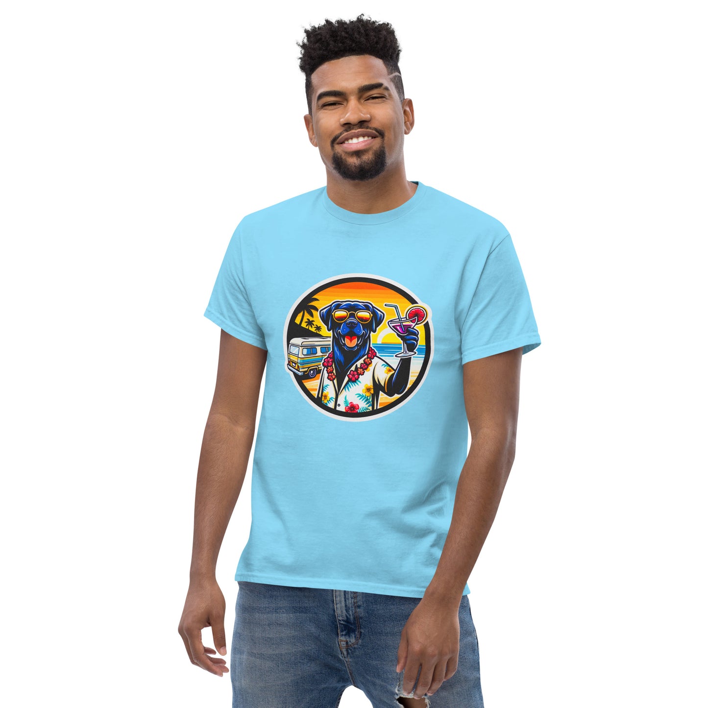 "Dogs On Vacation"-Kollektion - Black Labrador #3 - Klassisches Unisex-T-Shirt - 13 verschiedene Farben