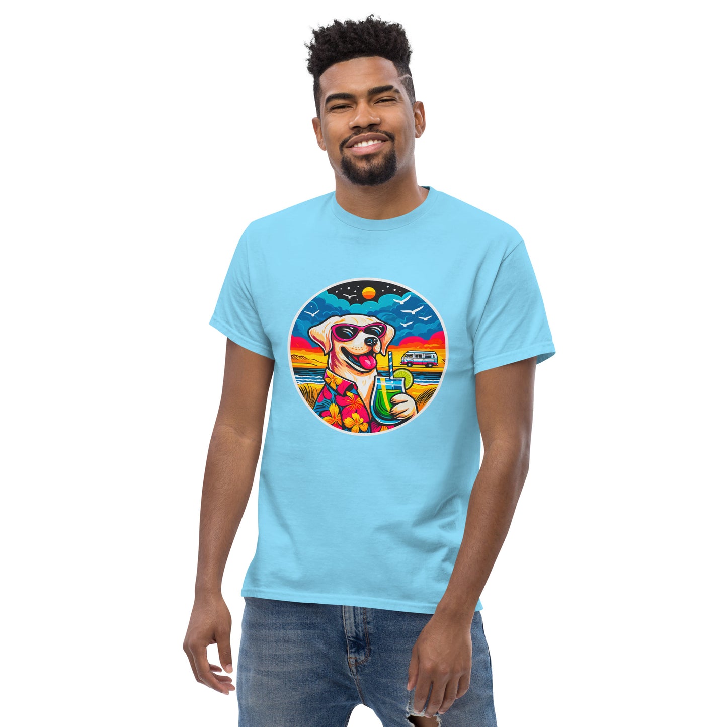 "Dogs On Vacation"-Kollektion - White Labbi - Klassisches Unisex-T-Shirt - 13 verschiedene Farben
