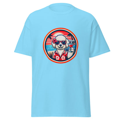 "Dogs On Vacation"-Kollektion - White Poodle - Klassisches Unisex-T-Shirt - 13 verschiedene Farben