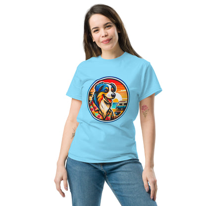"Dogs On Vacation"-Kollektion - Australian Shepherd #5 (Tricolor) - Klassisches Unisex-T-Shirt - 13 verschiedene Farben