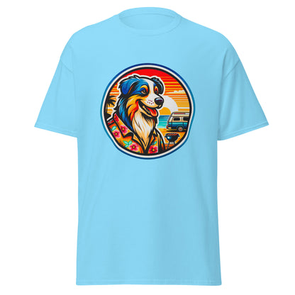 "Dogs On Vacation"-Kollektion - Australian Shepherd #5 (Tricolor) - Klassisches Unisex-T-Shirt - 13 verschiedene Farben