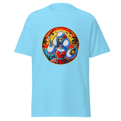 "Dogs On Vacation"-Kollektion - Weißer Großpudel (female) - Klassisches Unisex-T-Shirt - 13 verschiedene Farben