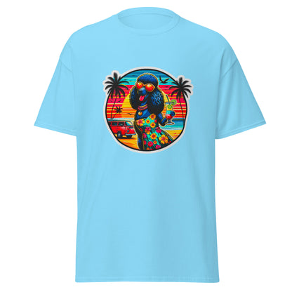 "Dogs On Vacation"-Kollektion - Schwarzer Großpudel (female) - Klassisches Unisex-T-Shirt - 13 verschiedene Farben
