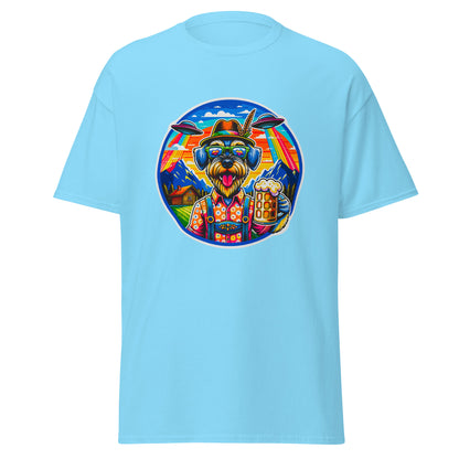 "Dogs On Vacation"-Kollektion - Riesenschnauzer in Bavaria (mit UFOs! =)) - Klassisches Unisex-T-Shirt - 13 verschiedene Farben