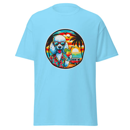 "Dogs On Vacation"-Kollektion - Weißer Großpudel - Klassisches Unisex-T-Shirt - 13 verschiedene Farben