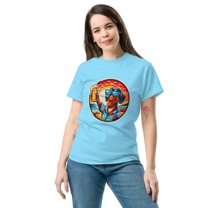 "Dogs On Vacation"-Kollektion - Shorthaired Dachshund - Klassisches Unisex-T-Shirt - 13 verschiedene Farben