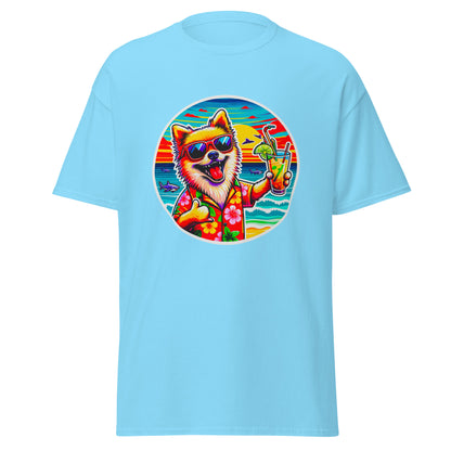 "Dogs On Vacation"-Kollektion - Pomeranian - Klassisches Unisex-T-Shirt - 13 verschiedene Farben