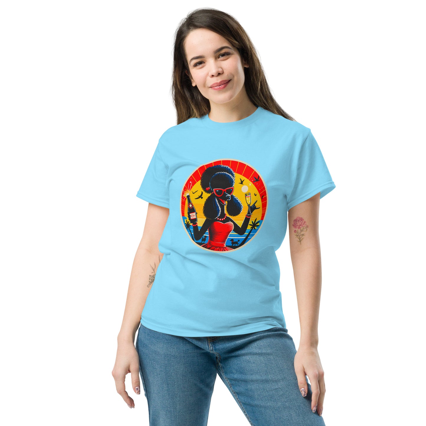 Klassisches Unisex T-"Dogs On Vacation"-Kollektion - Black Royal Poodle (female) #2 - Klassisches Unisex-T-Shirt - 13 verschiedene Farben