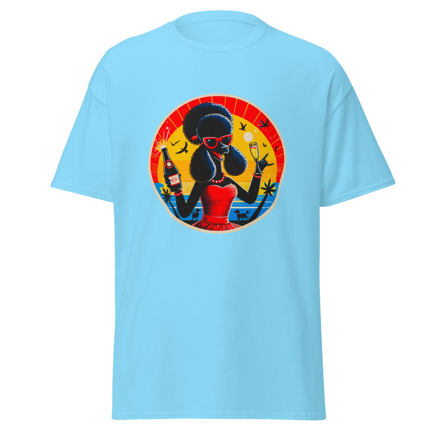Klassisches Unisex T-"Dogs On Vacation"-Kollektion - Black Royal Poodle (female) #2 - Klassisches Unisex-T-Shirt - 13 verschiedene Farben