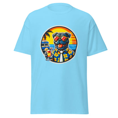 "Dogs On Vacation"-Kollektion - Black Bulldog - Klassisches Unisex-T-Shirt - 13 verschiedene Farben