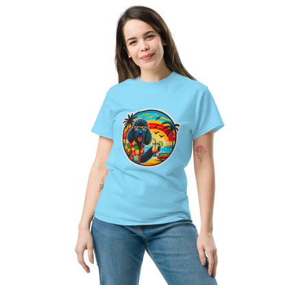 "Dogs On Vacation"-Kollektion - Black Royal Poodle #2 - Klassisches Unisex-T-Shirt - 13 verschiedene Farben