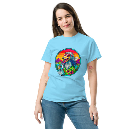 "Dogs On Vacation"-Kollektion - Afghane - Klassisches Unisex-T-Shirt - 13 verschiedene Farben