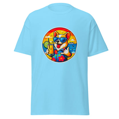 "Dogs On Vacation"-Kollektion - Corgi - Klassisches Unisex-T-Shirt - 13 verschiedene Farben