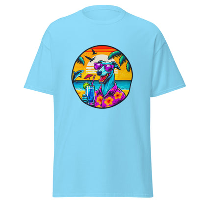 "Dogs On Vacation"-Kollektion - Greyhound - Klassisches Unisex-T-Shirt - 13 verschiedene Farben