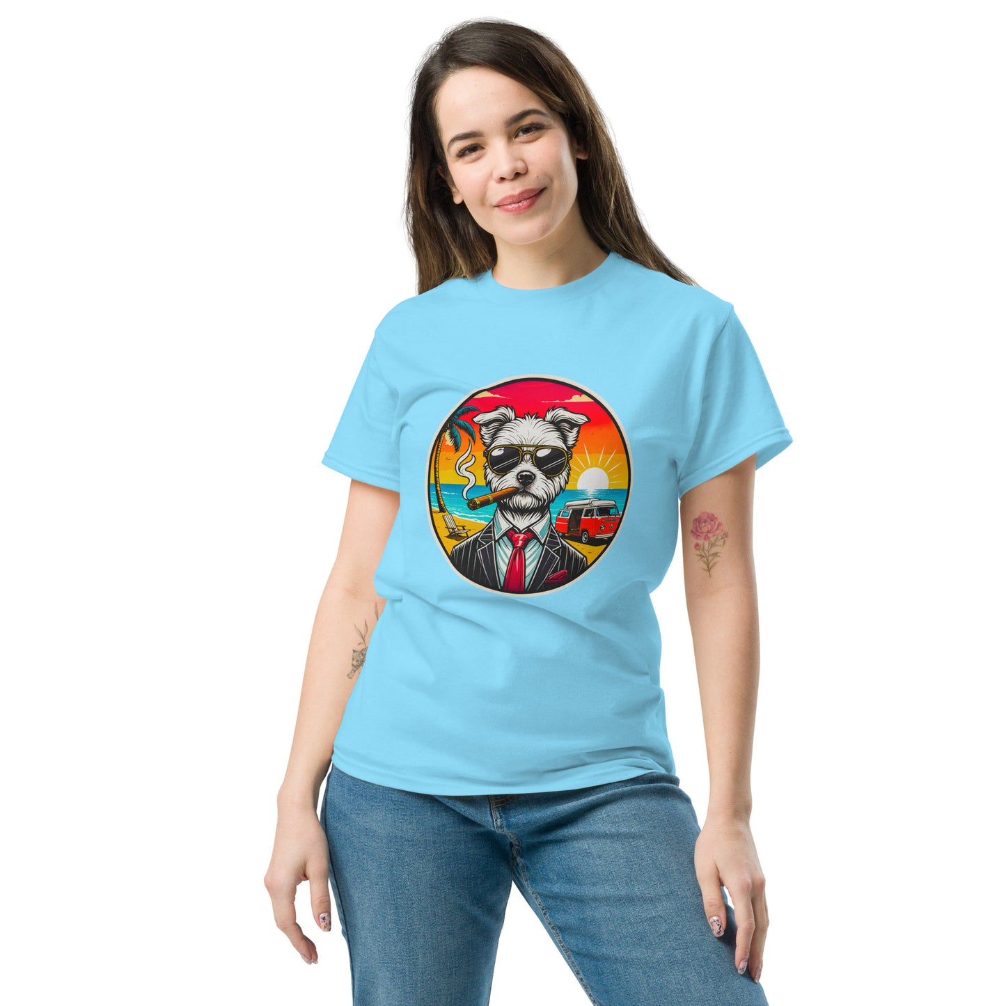 "Dogs On Vacation"-Kollektion - Malteser (Ivo) - Klassisches Unisex-T-Shirt - 13 verschiedene Farben
