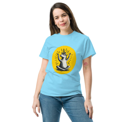 "YELLOW!" - Yoga-Unicorn - Klassisches Unisex T-Shirt - in 4 Farben