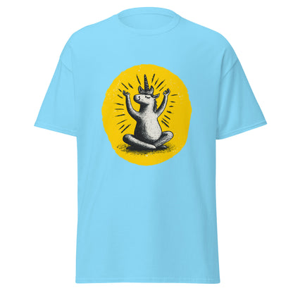 "YELLOW!" - Yoga-Unicorn - Klassisches Unisex T-Shirt - in 4 Farben