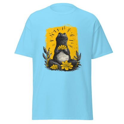 "YELLOW!" - Meditating Dino - Klassisches Unisex T-Shirt - in 4 Farben