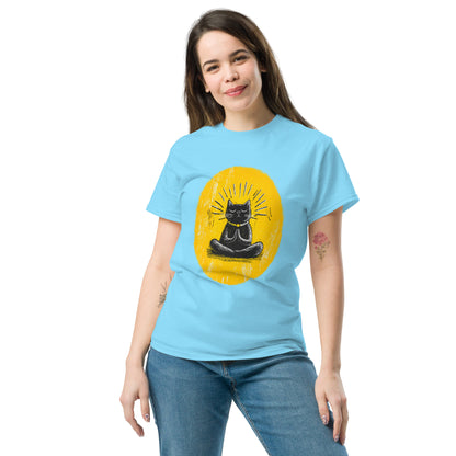 "YELLOW!" - Yoga-Cat - Klassisches Unisex T-Shirt - in 4 Farben