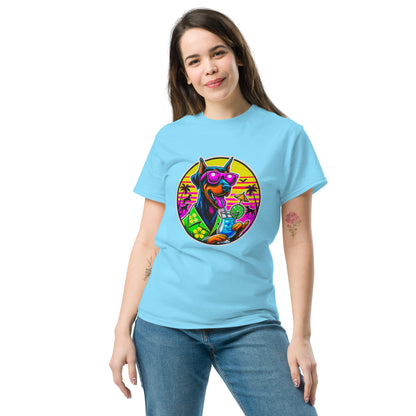 "Dogs On Vacation"-Kollektion - Dobermann - Klassisches Unisex-T-Shirt - 13 verschiedene Farben