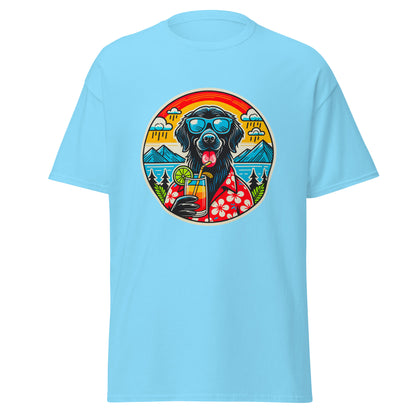 "Dogs On Vacation"-Kollektion - Flatcoat-Retriever - Klassisches Unisex-T-Shirt - 13 verschiedene Farben