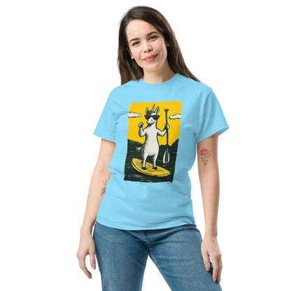 "YELLOW!" - Unicorn on a SUP! - Klassisches Unisex T-Shirt - in 4 Farben