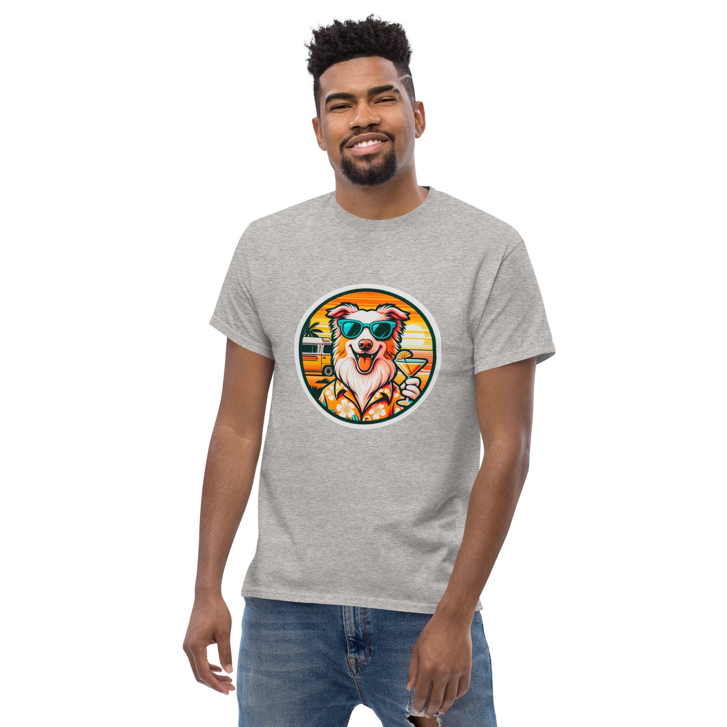 "Dogs On Vacation"-Kollektion - Australian Shepherd #1 - Klassisches Unisex-T-Shirt - 13 verschiedene Farben