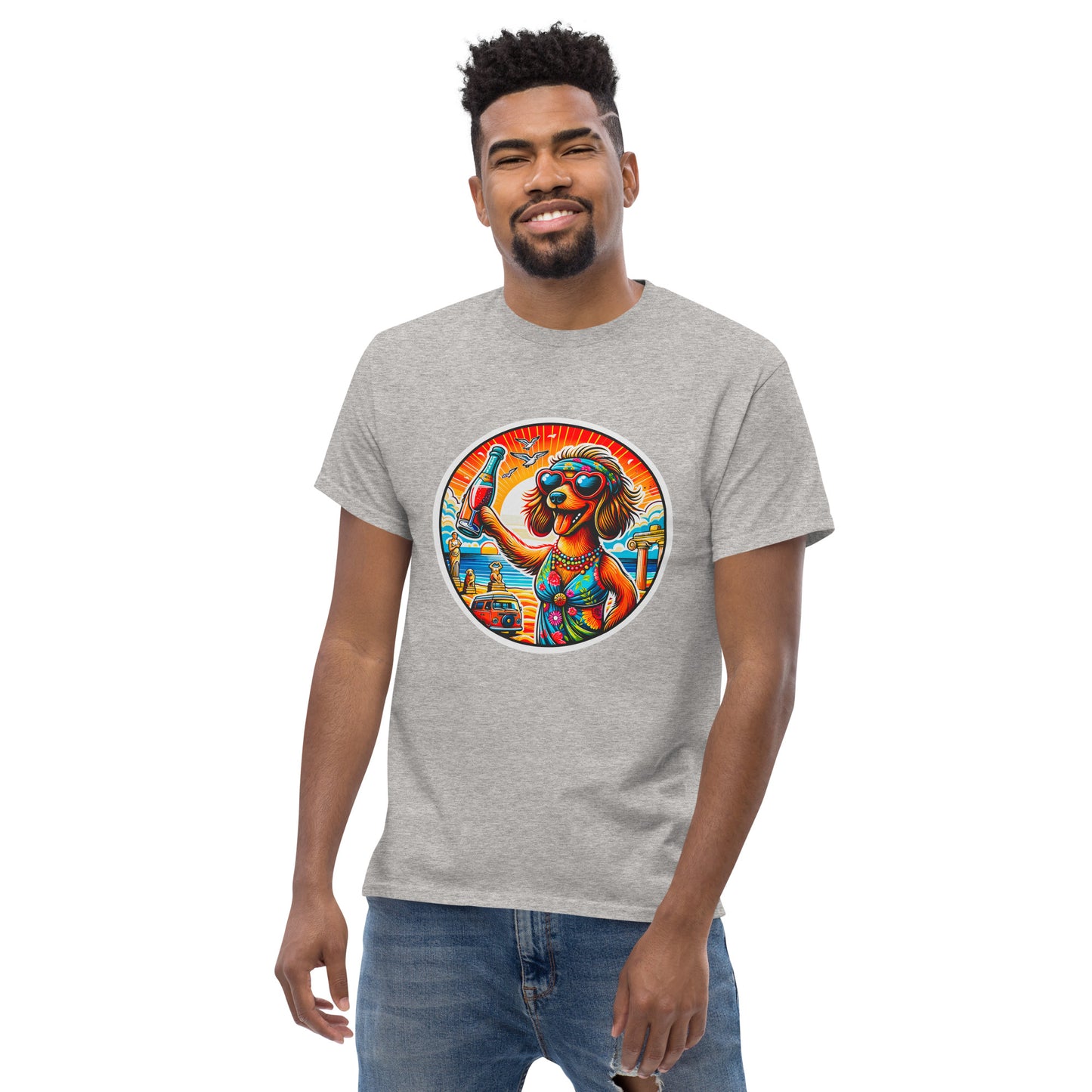 "Dogs On Vacation"-Kollektion - Dackel (female) - Klassisches Unisex-T-Shirt - 13 verschiedene Farben
