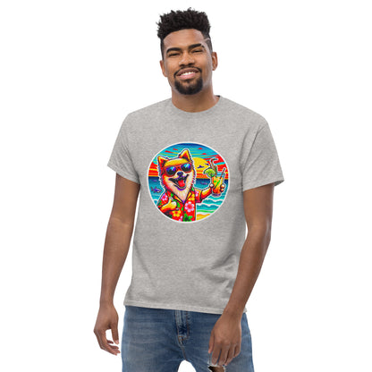 "Dogs On Vacation"-Kollektion - Pomeranian - Klassisches Unisex-T-Shirt - 13 verschiedene Farben