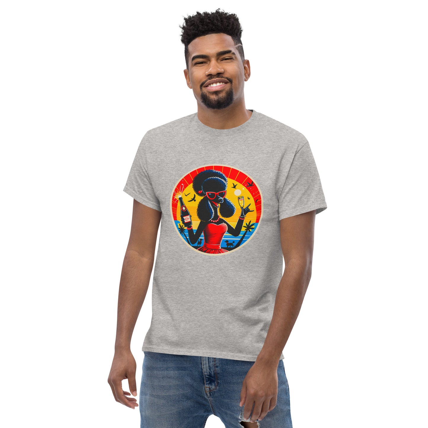 Klassisches Unisex T-"Dogs On Vacation"-Kollektion - Black Royal Poodle (female) #2 - Klassisches Unisex-T-Shirt - 13 verschiedene Farben