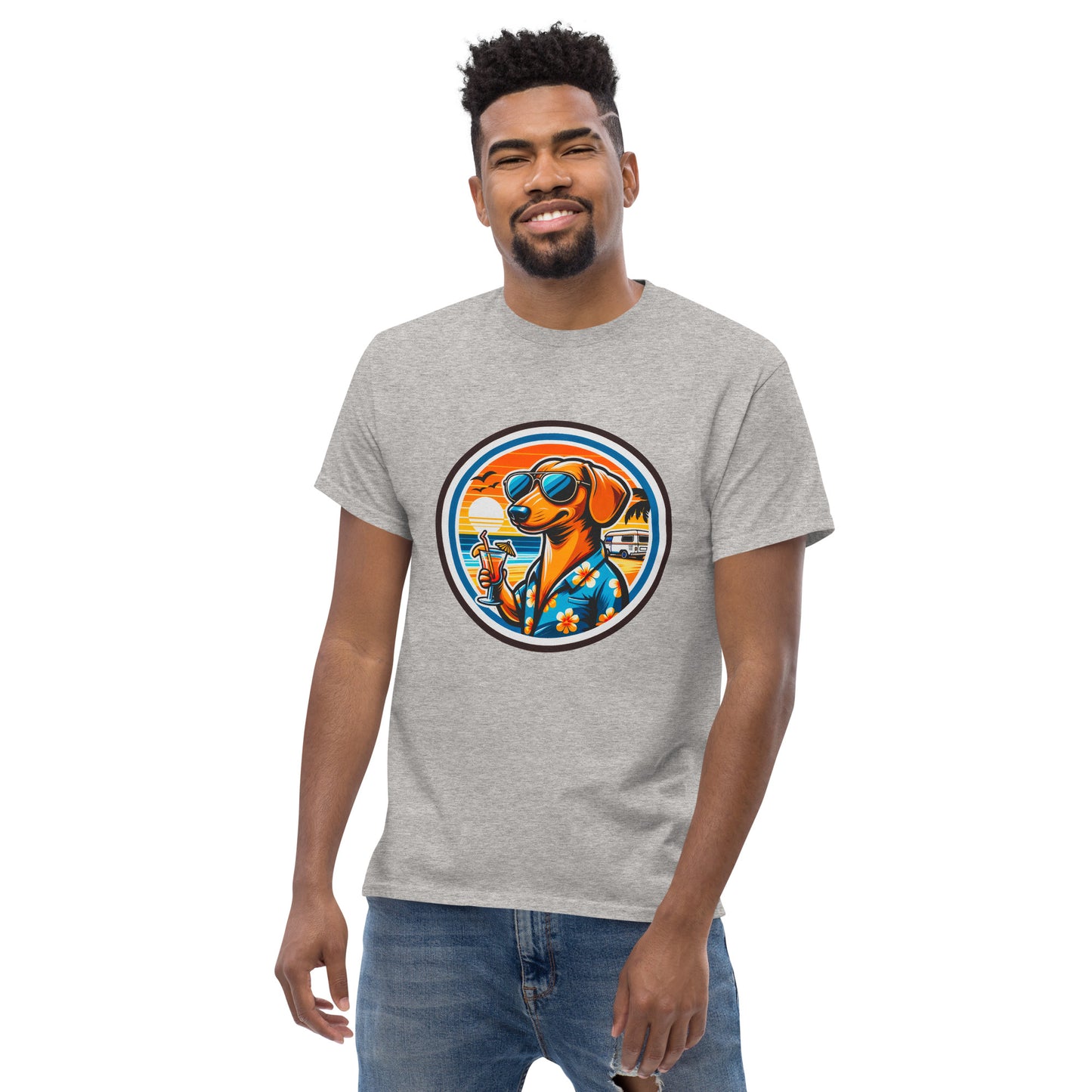 "Dogs On Vacation"-Kollektion - Cool Dachshund - Klassisches Unisex-T-Shirt - 13 verschiedene Farben