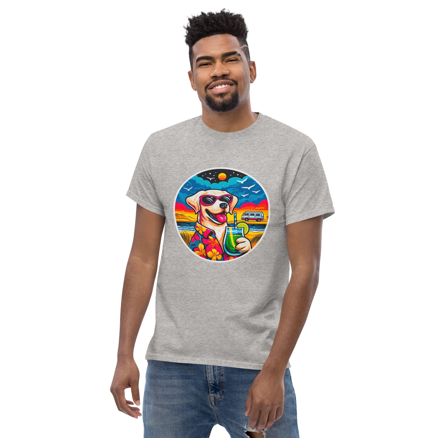 "Dogs On Vacation"-Kollektion - White Labbi - Klassisches Unisex-T-Shirt - 13 verschiedene Farben