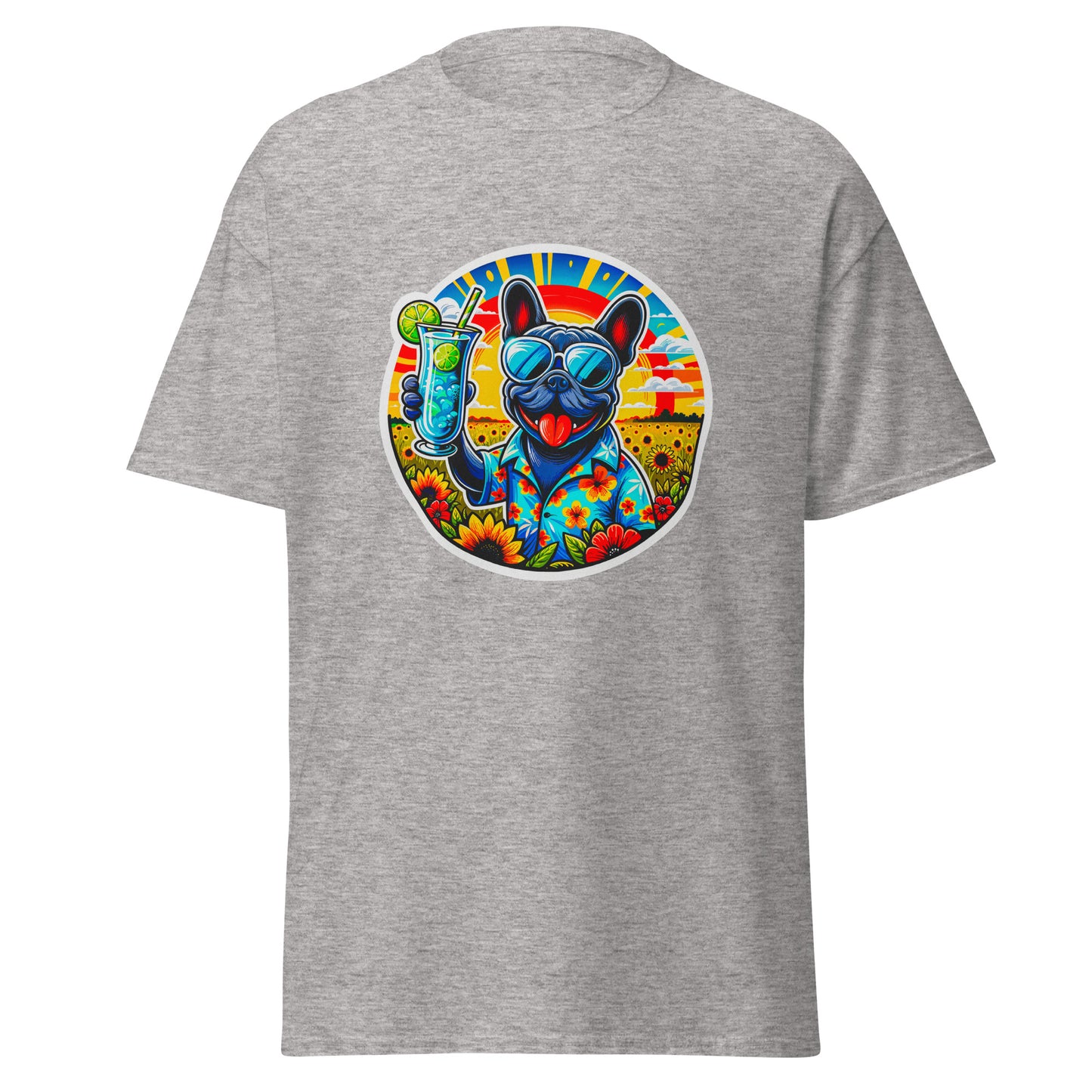 "Dogs On Vacation"-Kollektion - French Bulldog - Klassisches Unisex-T-Shirt - 13 verschiedene Farben