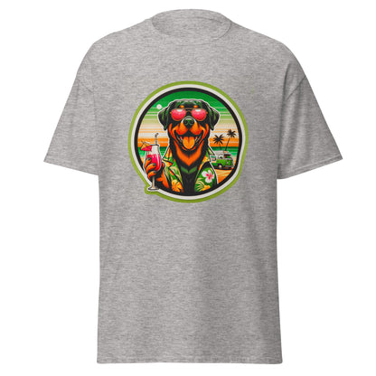"Dogs On Vacation"-Kollektion - Rottweiler - Klassisches Unisex-T-Shirt - 13 verschiedene Farben