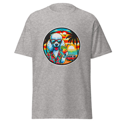 "Dogs On Vacation"-Kollektion - Weißer Großpudel - Klassisches Unisex-T-Shirt - 13 verschiedene Farben