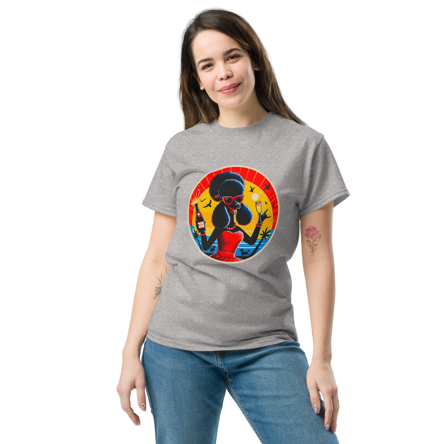 Klassisches Unisex T-"Dogs On Vacation"-Kollektion - Black Royal Poodle (female) #2 - Klassisches Unisex-T-Shirt - 13 verschiedene Farben