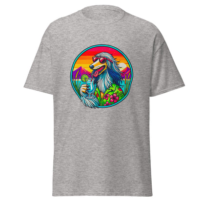"Dogs On Vacation"-Kollektion - Afghane - Klassisches Unisex-T-Shirt - 13 verschiedene Farben