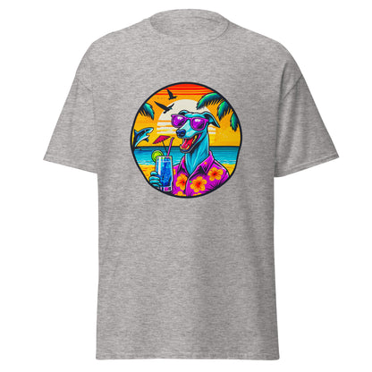 "Dogs On Vacation"-Kollektion - Greyhound - Klassisches Unisex-T-Shirt - 13 verschiedene Farben