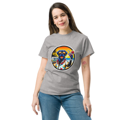 "Dogs On Vacation"-Kollektion - Black Labrador #3 - Klassisches Unisex-T-Shirt - 13 verschiedene Farben