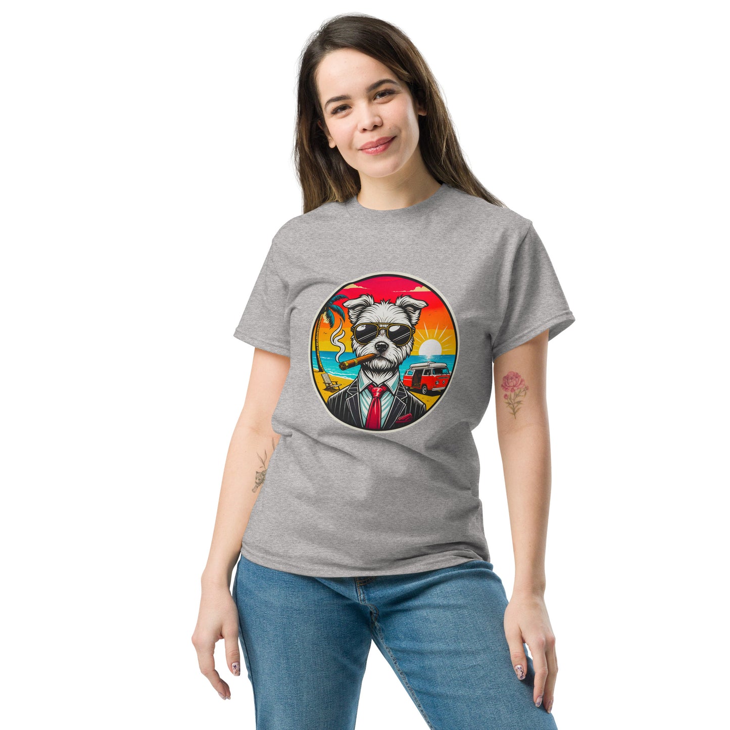 "Dogs On Vacation"-Kollektion - Malteser (Ivo) - Klassisches Unisex-T-Shirt - 13 verschiedene Farben