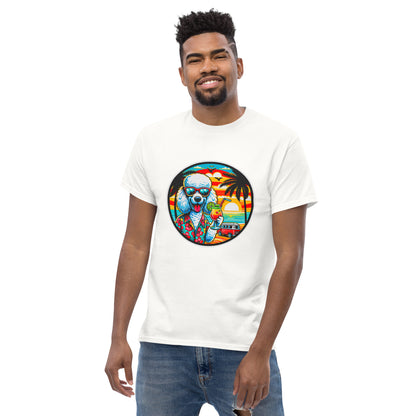 "Dogs On Vacation"-Kollektion - Weißer Großpudel - Klassisches Unisex-T-Shirt - 13 verschiedene Farben
