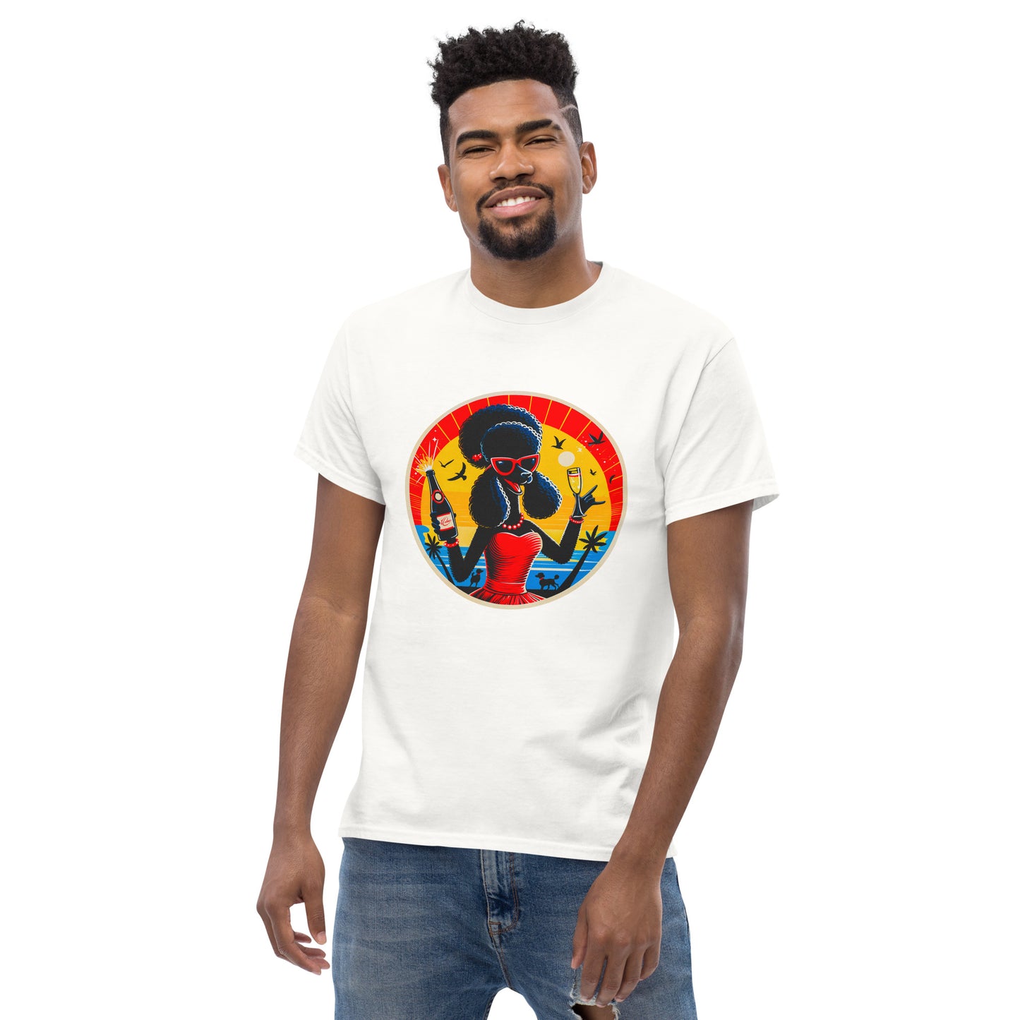 Klassisches Unisex T-"Dogs On Vacation"-Kollektion - Black Royal Poodle (female) #2 - Klassisches Unisex-T-Shirt - 13 verschiedene Farben