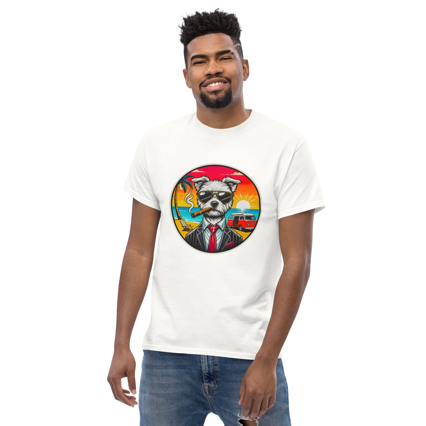 "Dogs On Vacation"-Kollektion - Malteser (Ivo) - Klassisches Unisex-T-Shirt - 13 verschiedene Farben