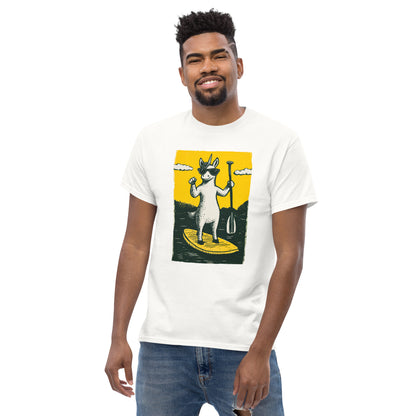 "YELLOW!" - Unicorn on a SUP! - Klassisches Unisex T-Shirt - in 4 Farben