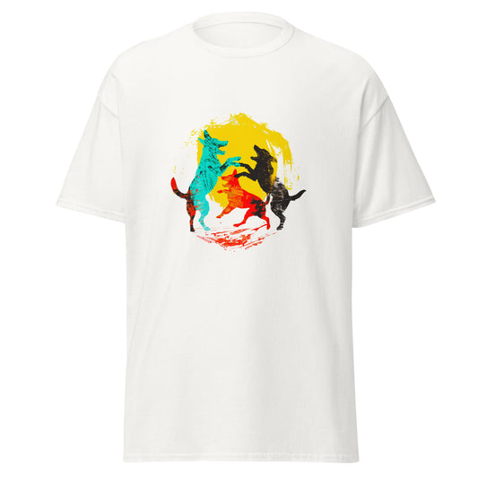 "Playing dogs" - Klassisches Unisex-T-Shirt - Weiß