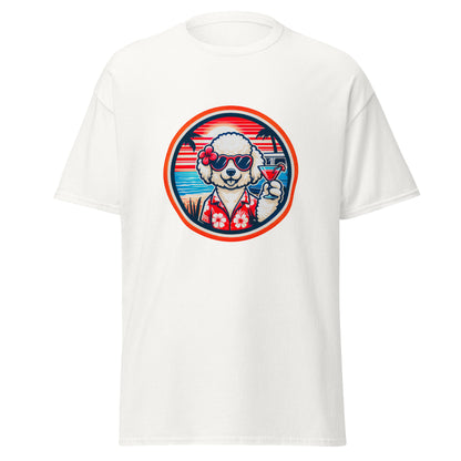 "Dogs On Vacation"-Kollektion - White Poodle - Klassisches Unisex-T-Shirt - 13 verschiedene Farben