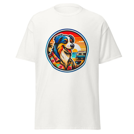 "Dogs On Vacation"-Kollektion - Australian Shepherd #5 (Tricolor) - Klassisches Unisex-T-Shirt - 13 verschiedene Farben