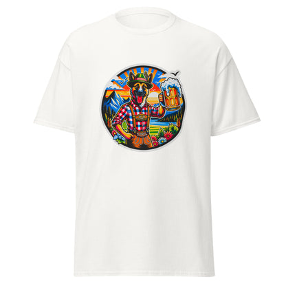 "Dogs On Vacation"-Kollektion - Schäferhund #1 (in Bavaria) - Klassisches Unisex-T-Shirt - 13 verschiedene Farben