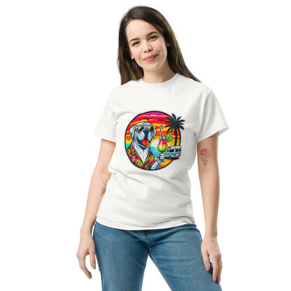 "Dogs On Vacation"-Kollektion - White Mastiff - Klassisches Unisex-T-Shirt - 13 verschiedene Farben