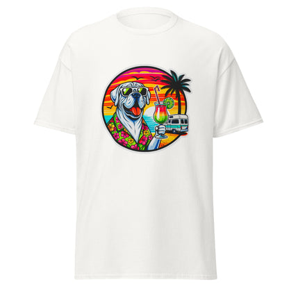 "Dogs On Vacation"-Kollektion - White Mastiff - Klassisches Unisex-T-Shirt - 13 verschiedene Farben